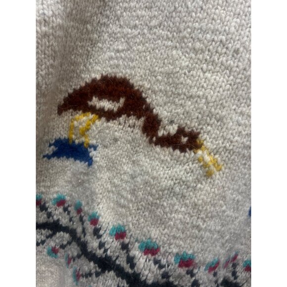 Vintage 60's Pelican Waterbird Hand Knit Wool Cowichan Sweater - Picture 8 of 9